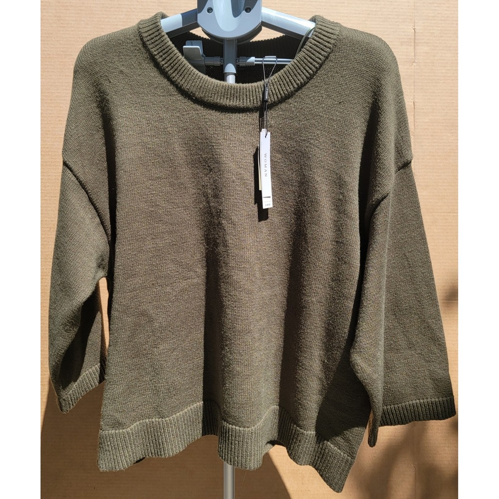 T Tahari Woman Evening Pine Heather Crewneck Sweater 3X Gorpcore Grunge Boho NWT